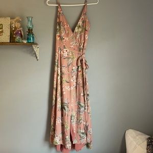 NWOT Tropical Floral Wrap Dress